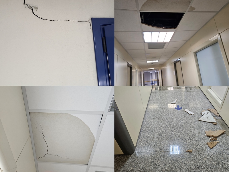 Monserrato, la denuncia dei lavoratori: “Crepe e crolli nella biblioteca del distretto biomedico della cittadella”