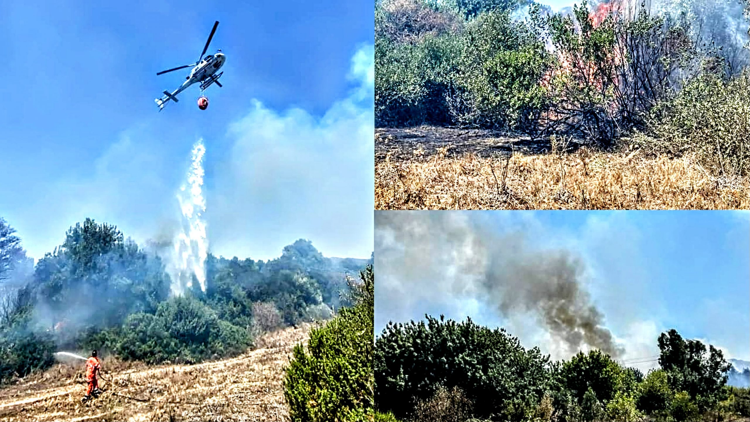 Siliqua, un incendio minaccia la periferia del paese