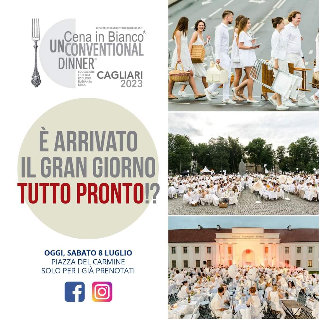 Conto alla rovescia per la prima Cena in bianco a Cagliari, appuntamento in piazza del Carmine