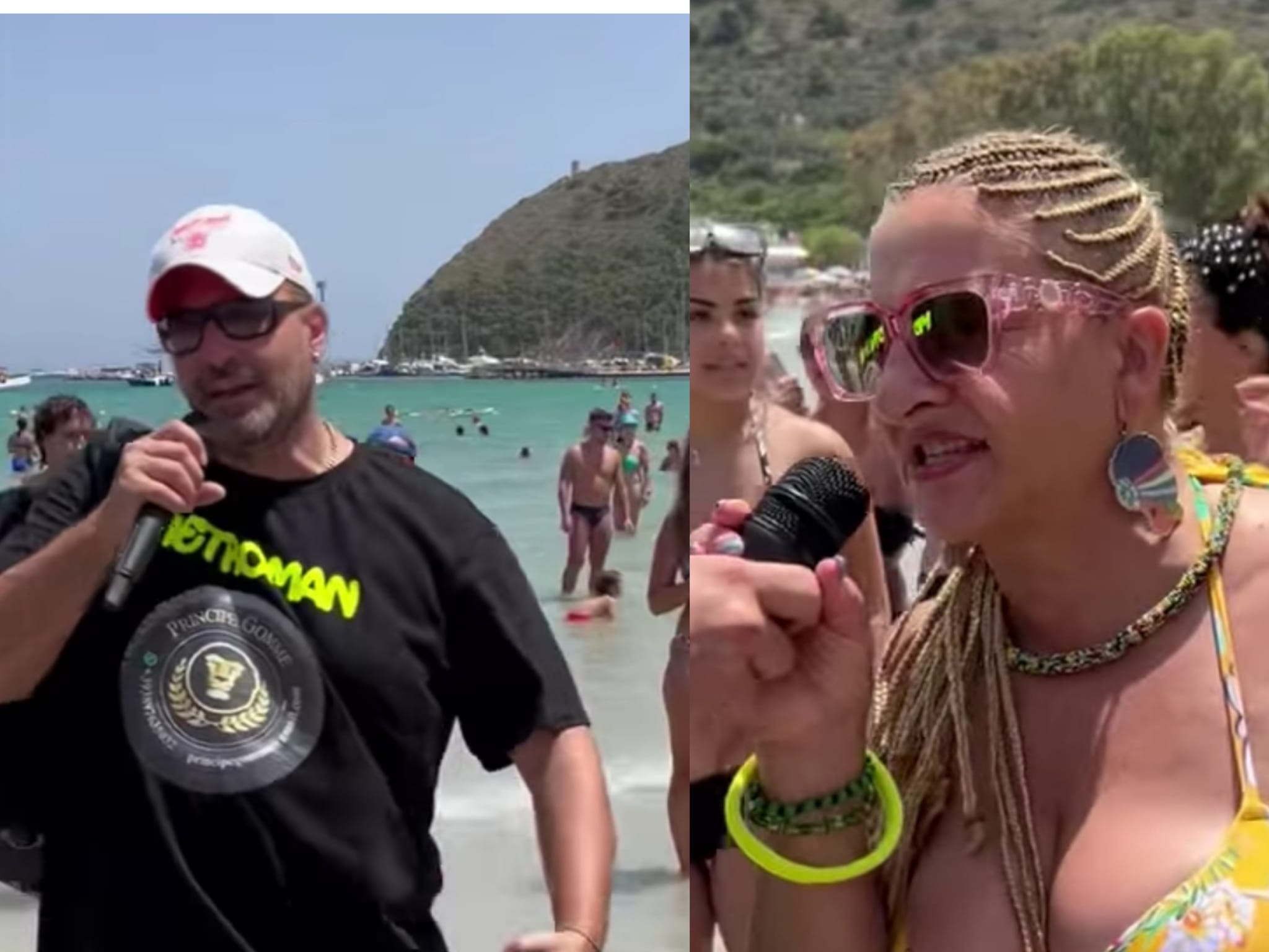 Metroman al Poetto di Cagliari, canti e allegria sotto il solleone