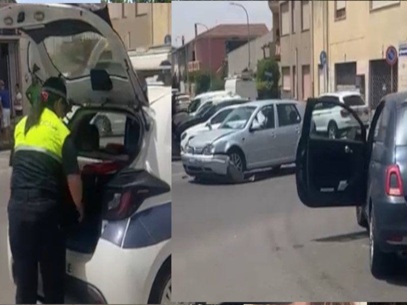 Schianto in centro a Villasor, due auto semidistrutte: feriti un 30enne e un anziano