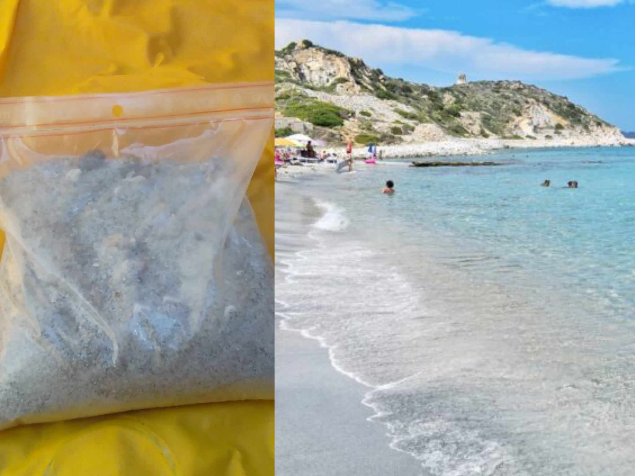 Turisti ladri beccati a Villasimius, la sabbia di cava Usai resta sulla spiaggia: “Volevamo un souvenir”