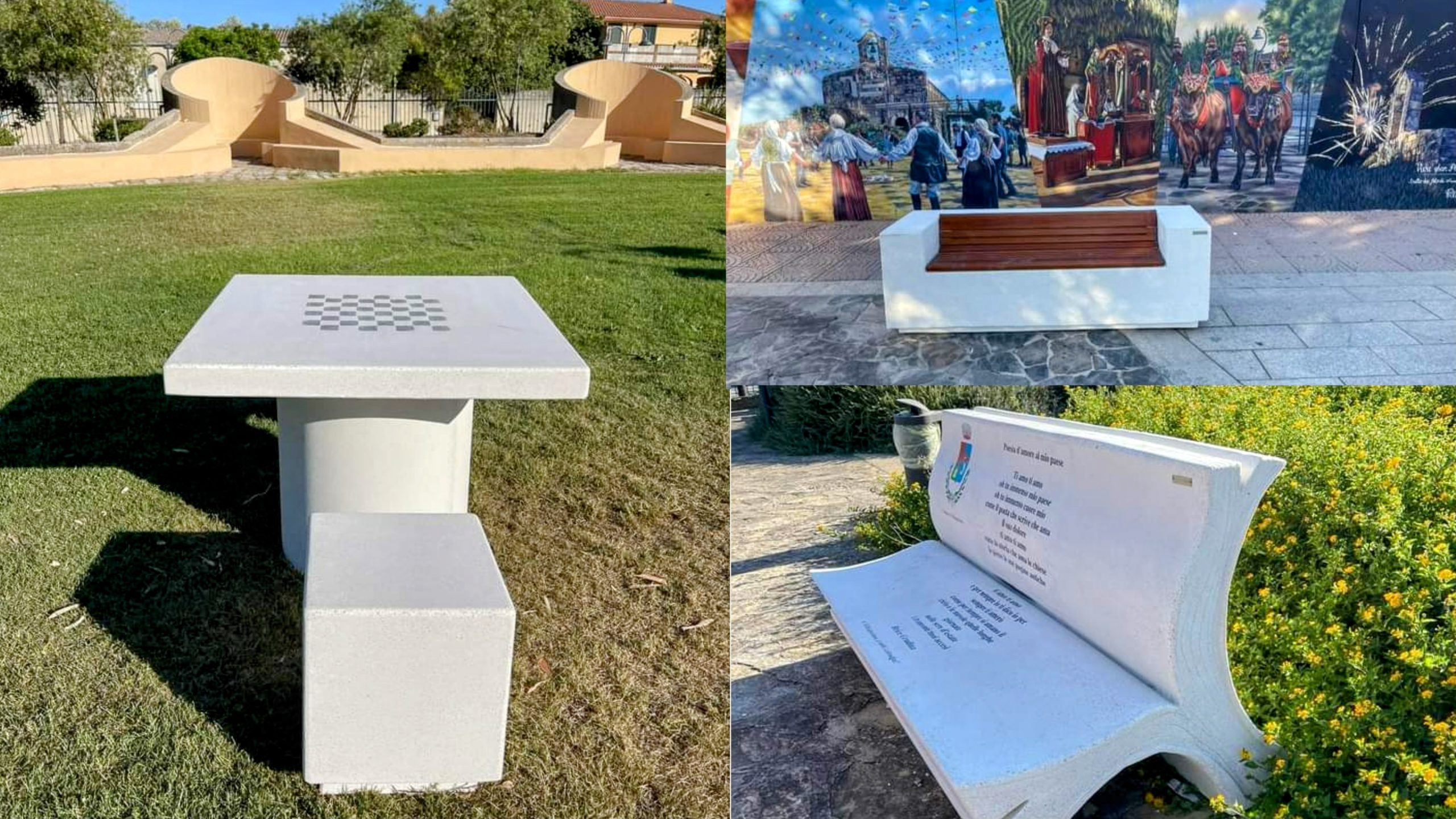 Villaspeciosa si fa bella: nuovi arredi posizionati in paese