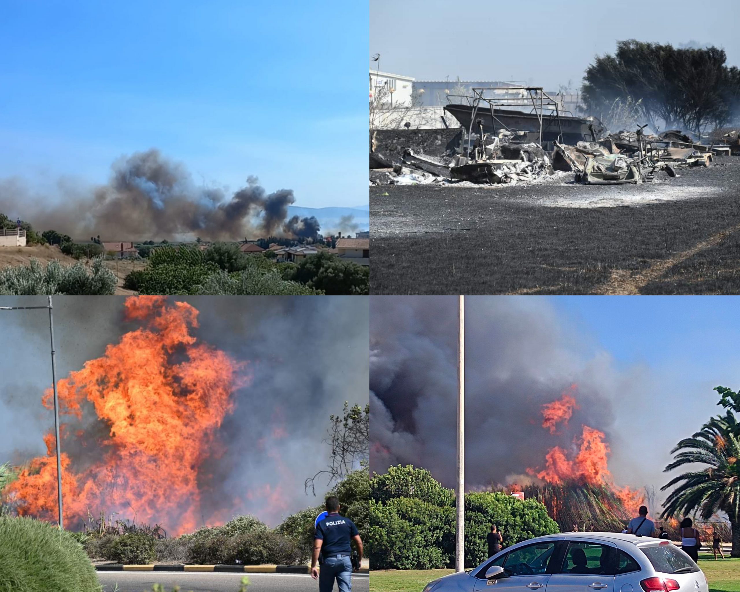 Inferno di fuoco a Quartu, devastazione tra Quartello e il campeggio divorato dalle fiamme (VIDEO)