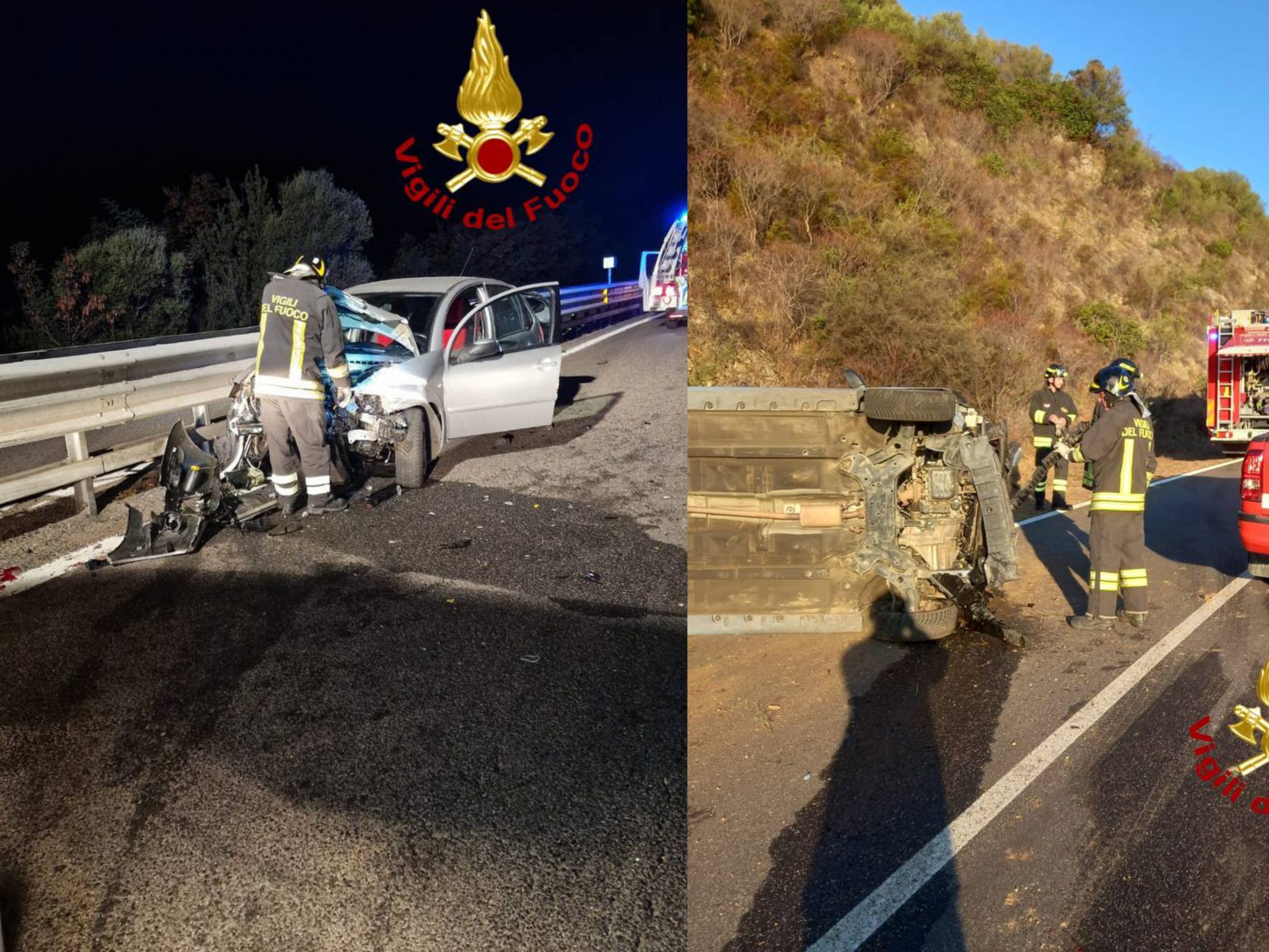 Due incidenti sulle strade sarde, auto ribaltate e contro il guardrail sulla 131 Dcn: 3 feriti