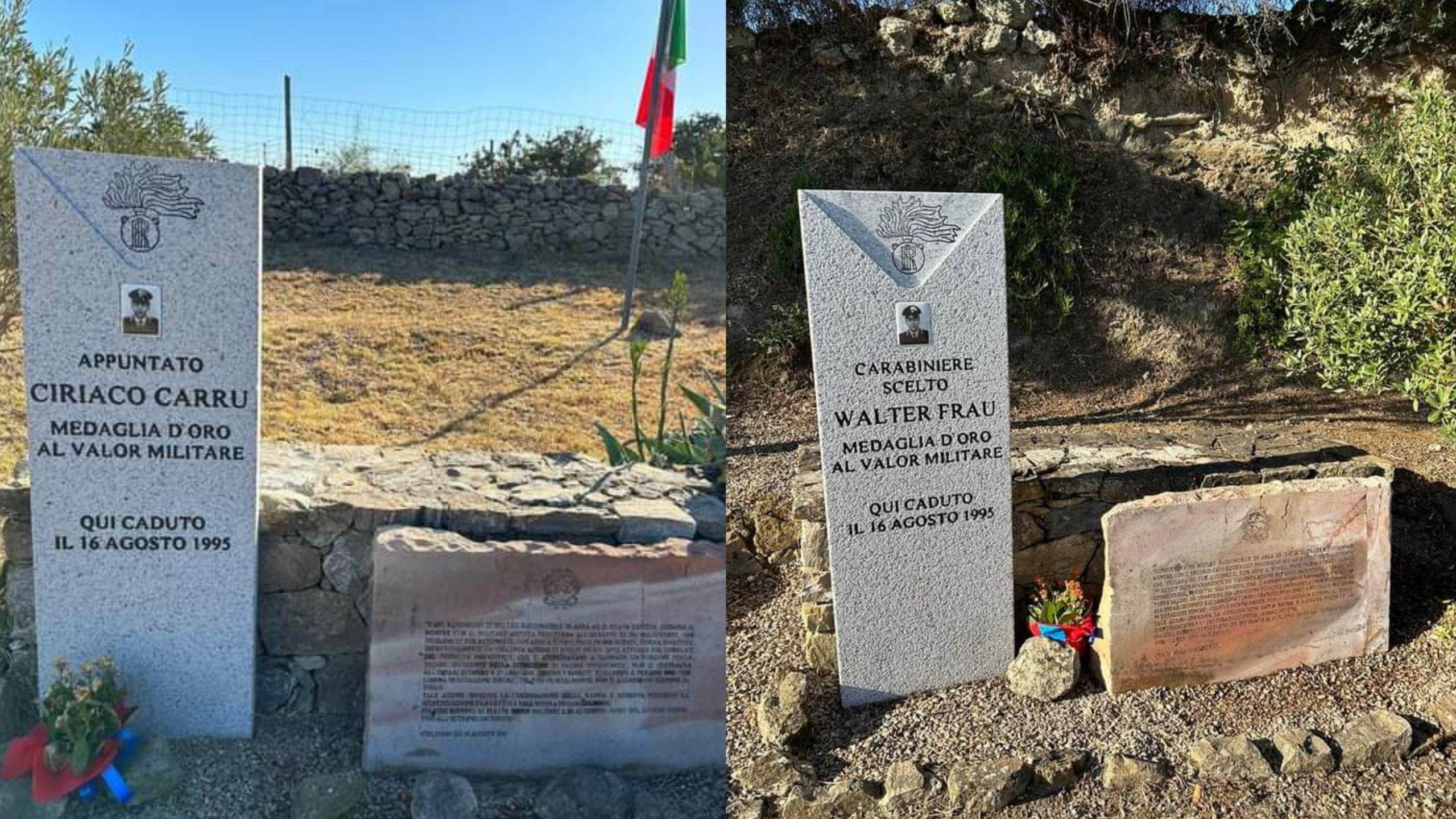 Strage di Chilivani, la toccante cerimonia nel ricordo dei carabinieri Ciriaco Carru e Walter Frau