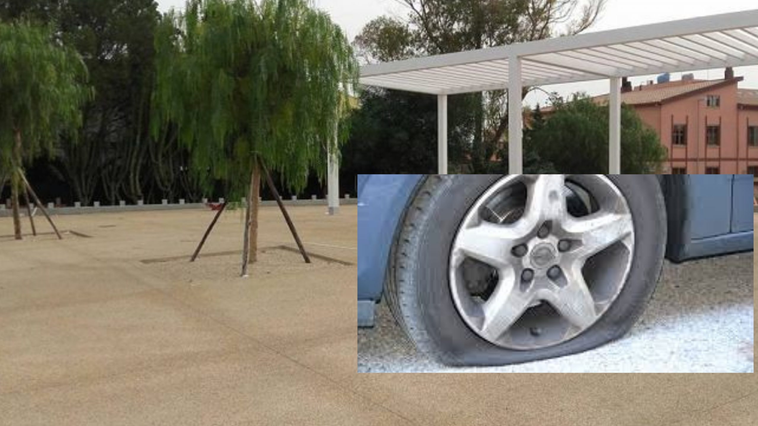 Pirri, gomme delle auto squarciate in piazza delle Aquile