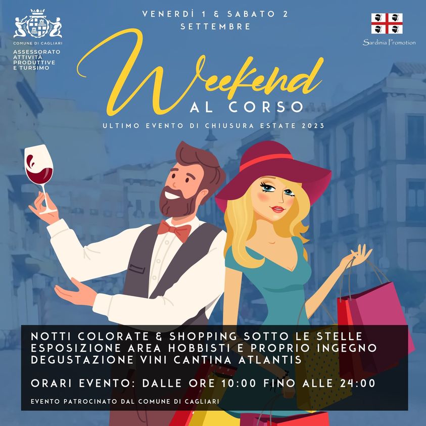 Vino, shopping e artigianato a Cagliari: venerdì torna “Weekend al Corso”