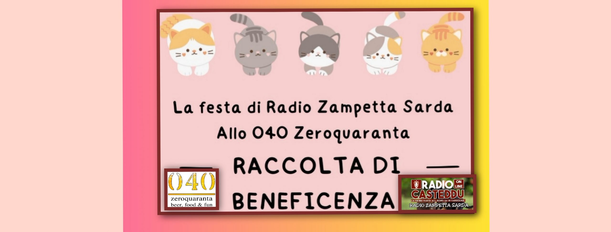 La festa di Radio Zampetta Sarda: “Serata di beneficenza per i randagini allo 040”