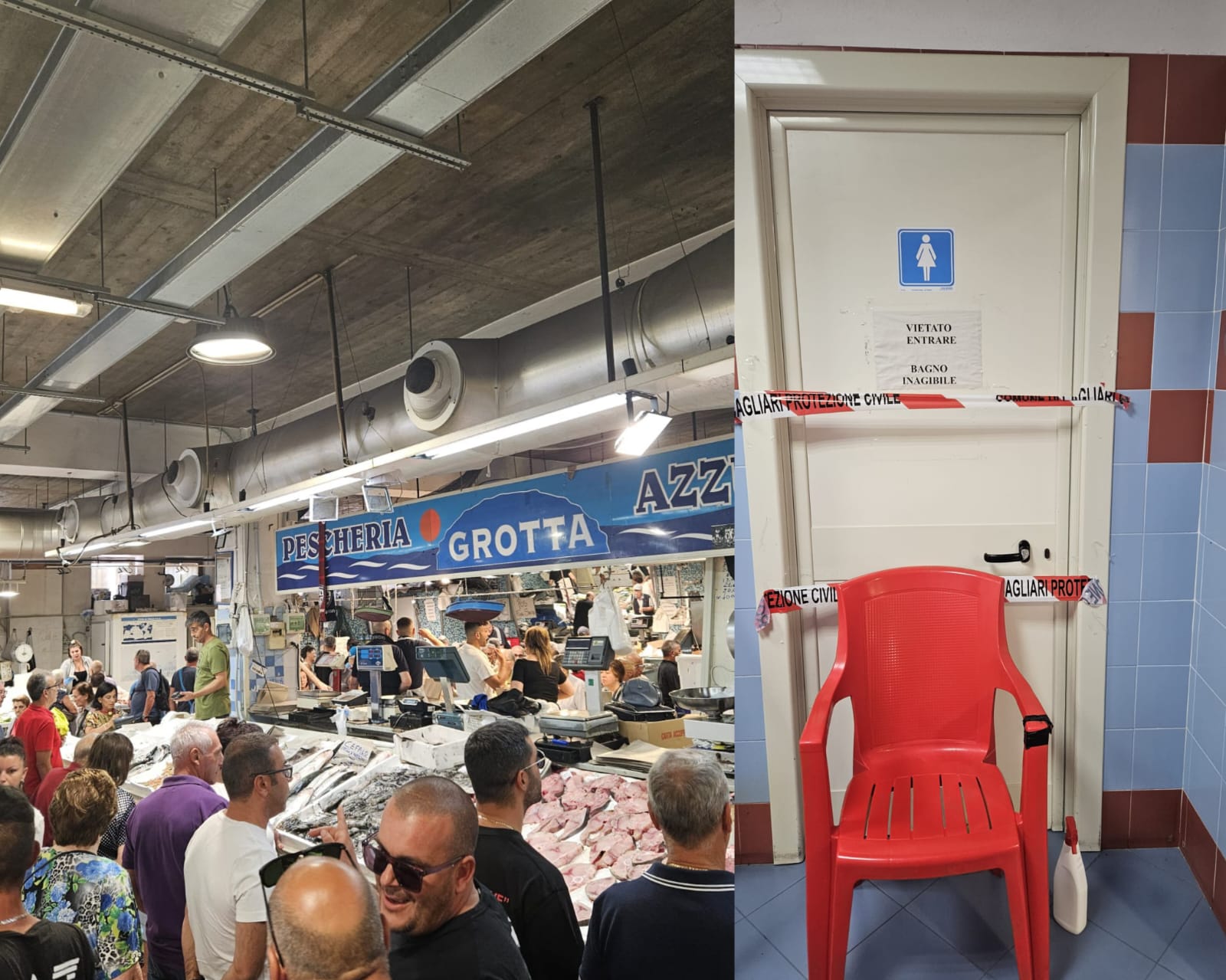 Cagliari, spesa e disagi al mercato di via Quirra: boom di clienti tra i bagni chiusi e gli ascensori guasti