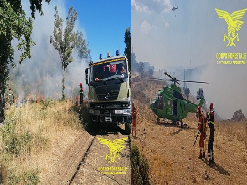 Mattinata di incendi in Sardegna, fiamme a Bitti e Bonorva: elicotteri in azione