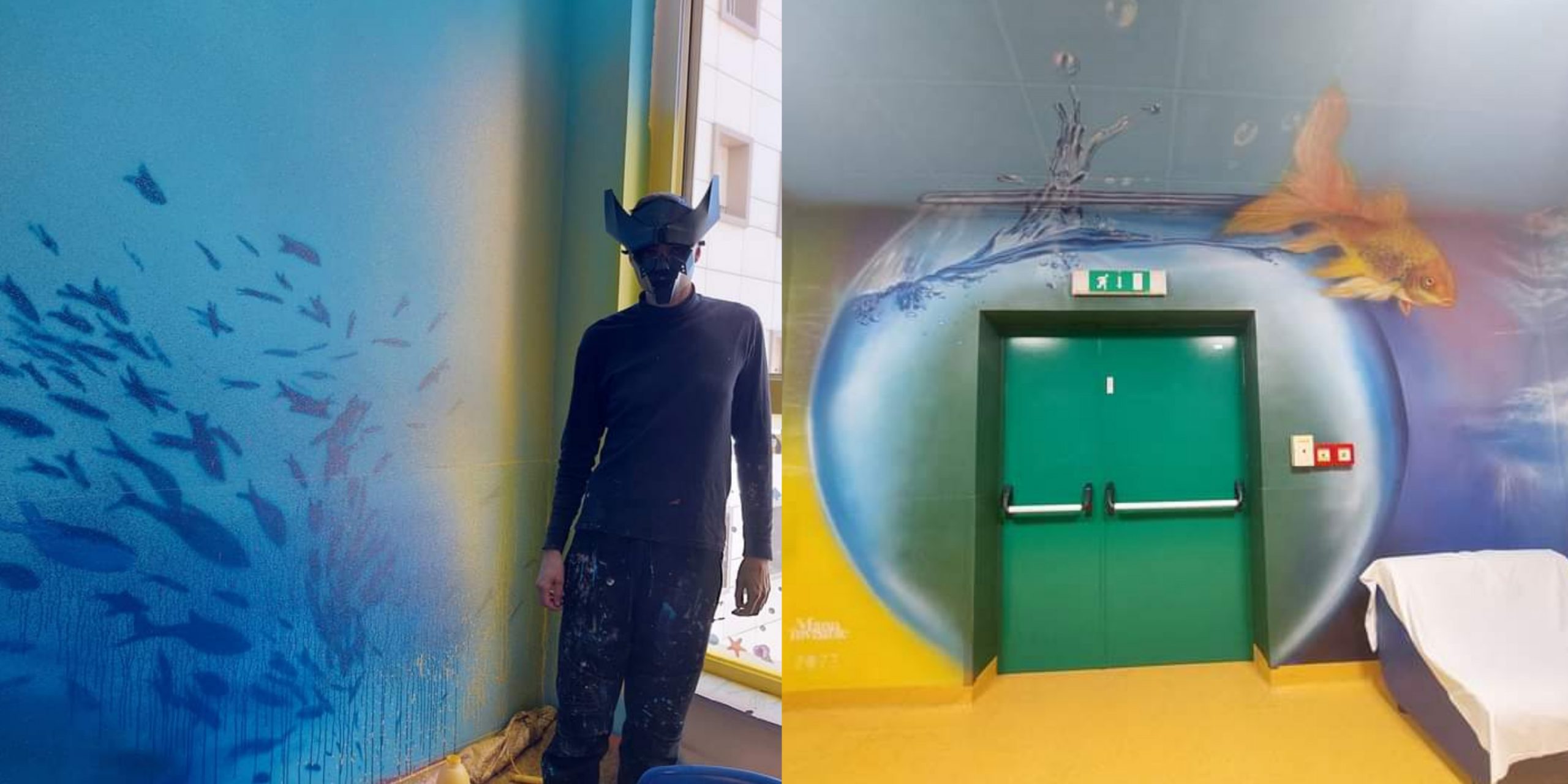 Oristano, la sala d’attesa di Pediatria dell’ospedale San Martino si trasforma in un enorme acquario