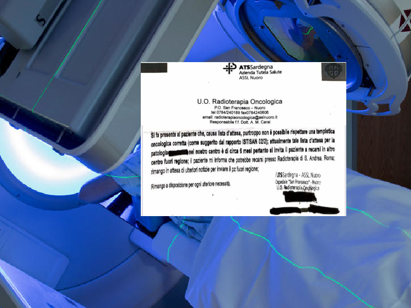 La risposta choc a un malato di cancro sardo: “Sei mesi per fare la radioterapia, vai fuori regione”