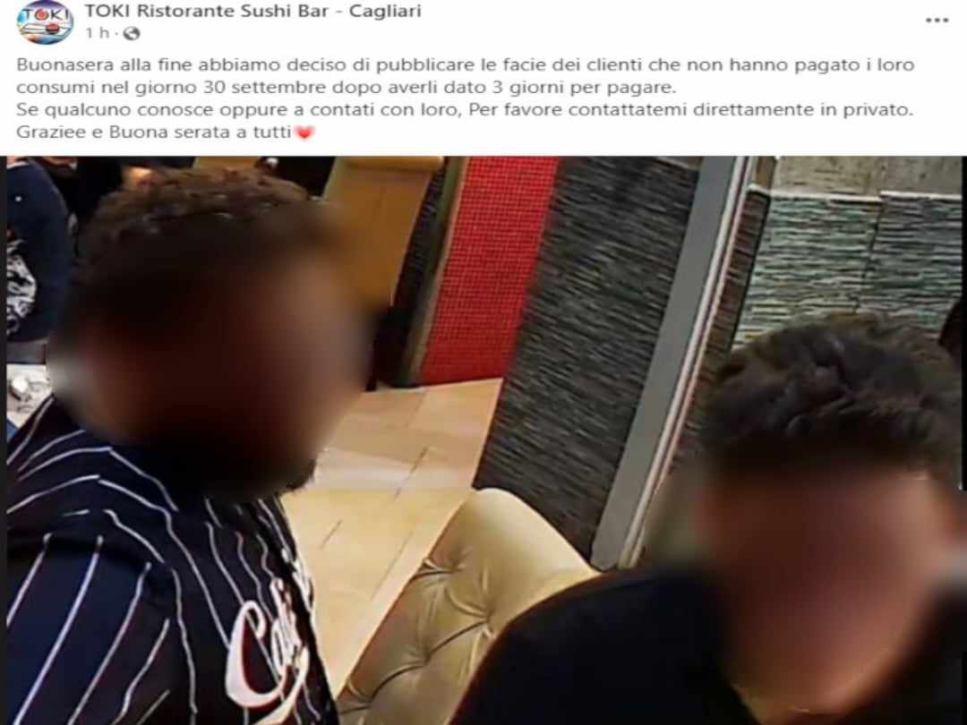 Cagliari, cenano al sushi di piazza San Benedetto e non pagano: “Ecco chi sono”