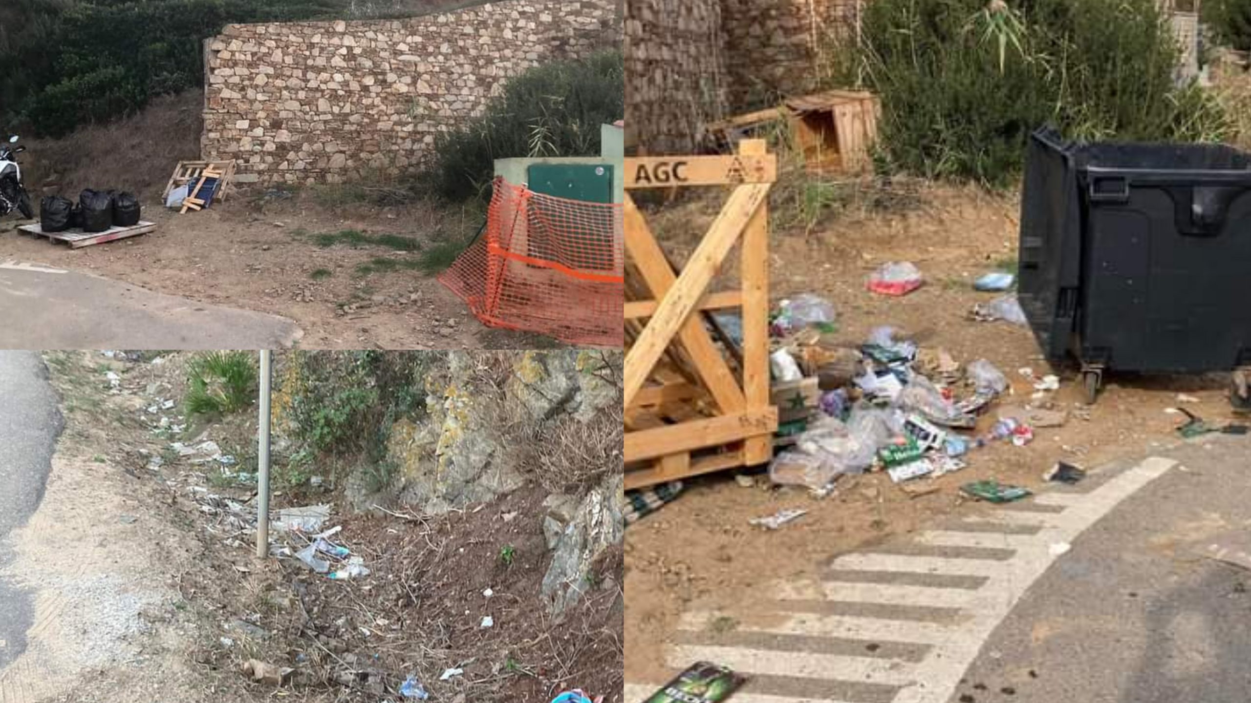 Arbus, rifiuti abbandonati in terra e raccolti da una coppia di turisti svizzeri