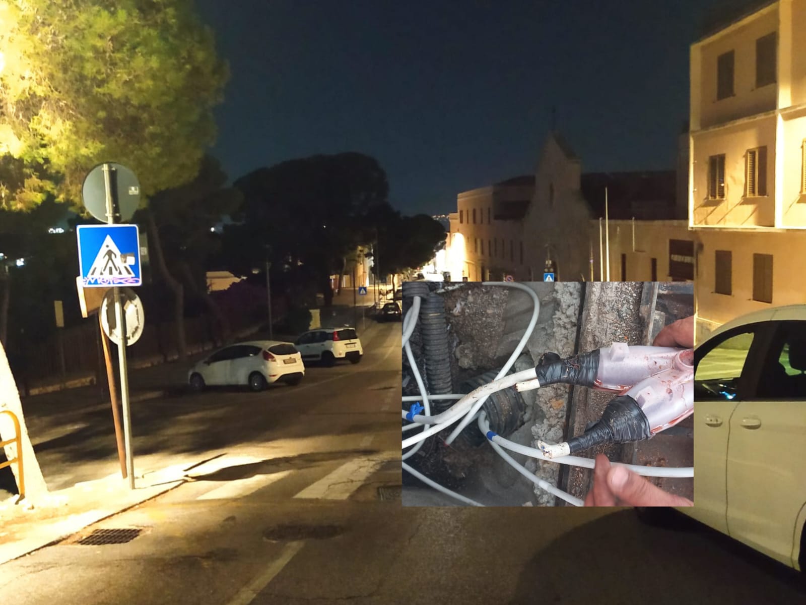 Cagliari, giallo in viale Buoncammino: cavo tranciato e impianto della luce nuovo di zecca ko