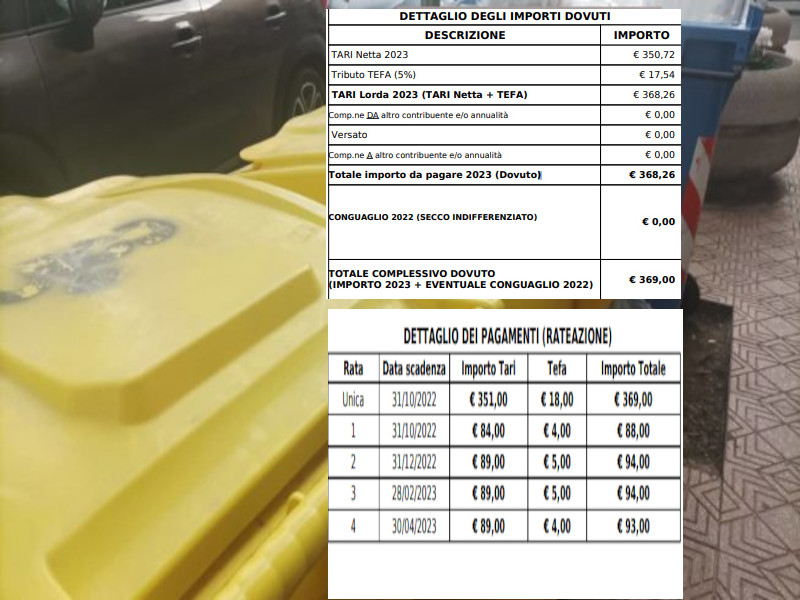 Cagliari, la Tari non diminuisce nonostante mastelli e promesse: molte bollette identiche al 2022