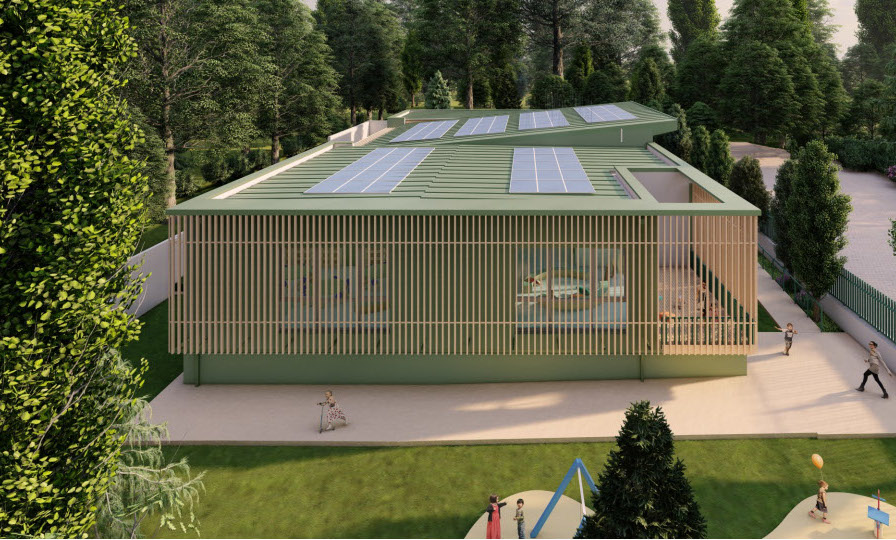 Cagliari, ecco la “scuola nel parco” tutta in legno a Monte Urpinu: “Bimbi a contatto con la natura”