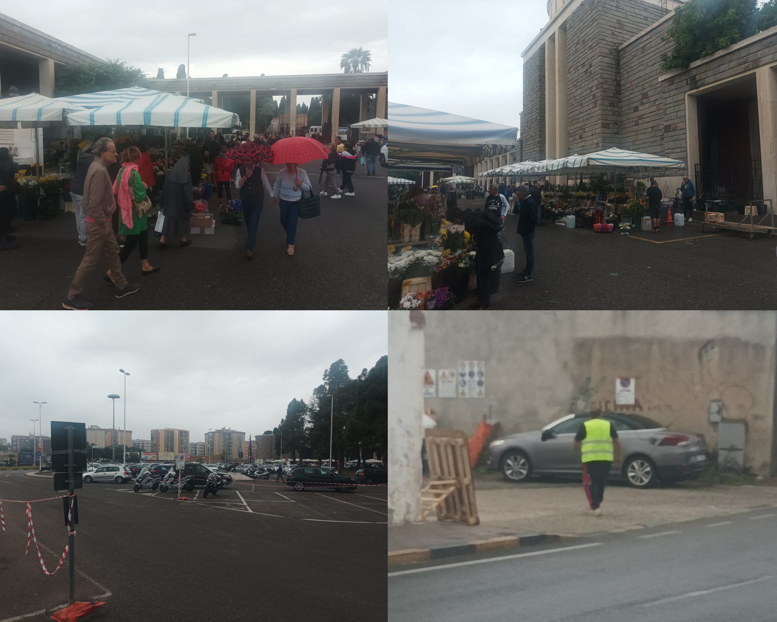 Cagliari, assalto al cimitero nonostante la pioggia: caccia ai pochi parcheggi e ai fiori meno cari
