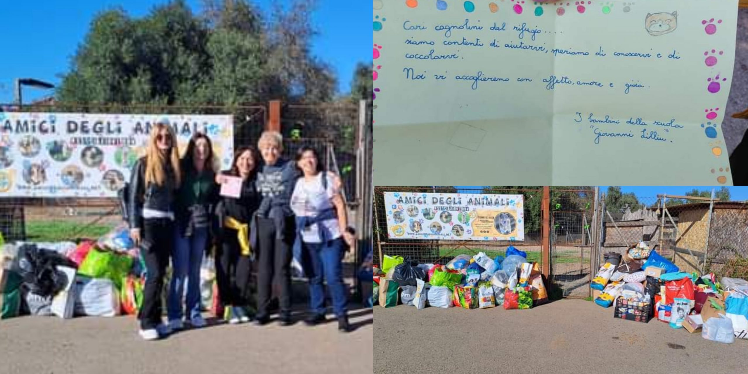 I bimbi della scuola “Giovanni Lilliu” di Cagliari donano cibo e coperte ai randagi di Gonnosfanadiga