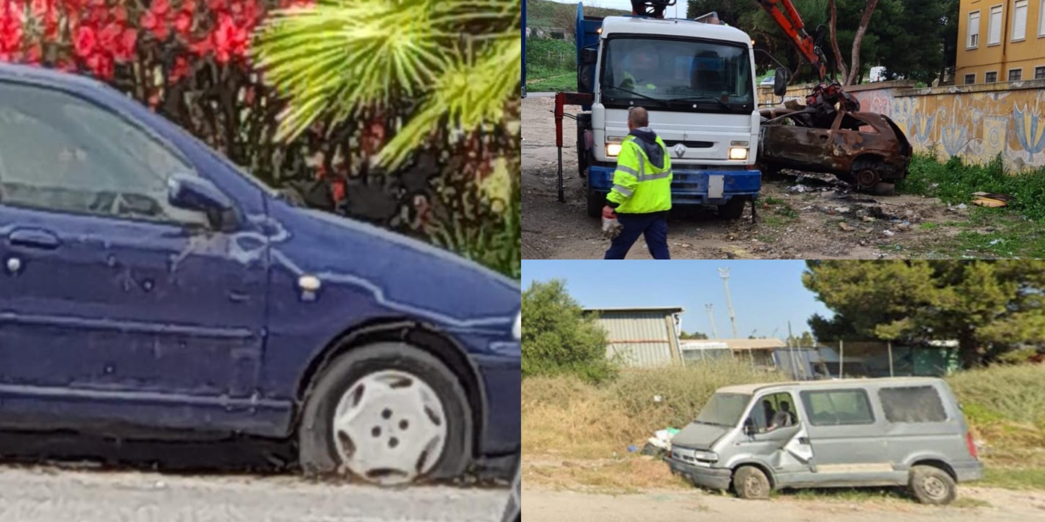 Nelle vie di Cagliari un cimitero di auto abbandonate: rimosse 400 carcasse in 2 anni