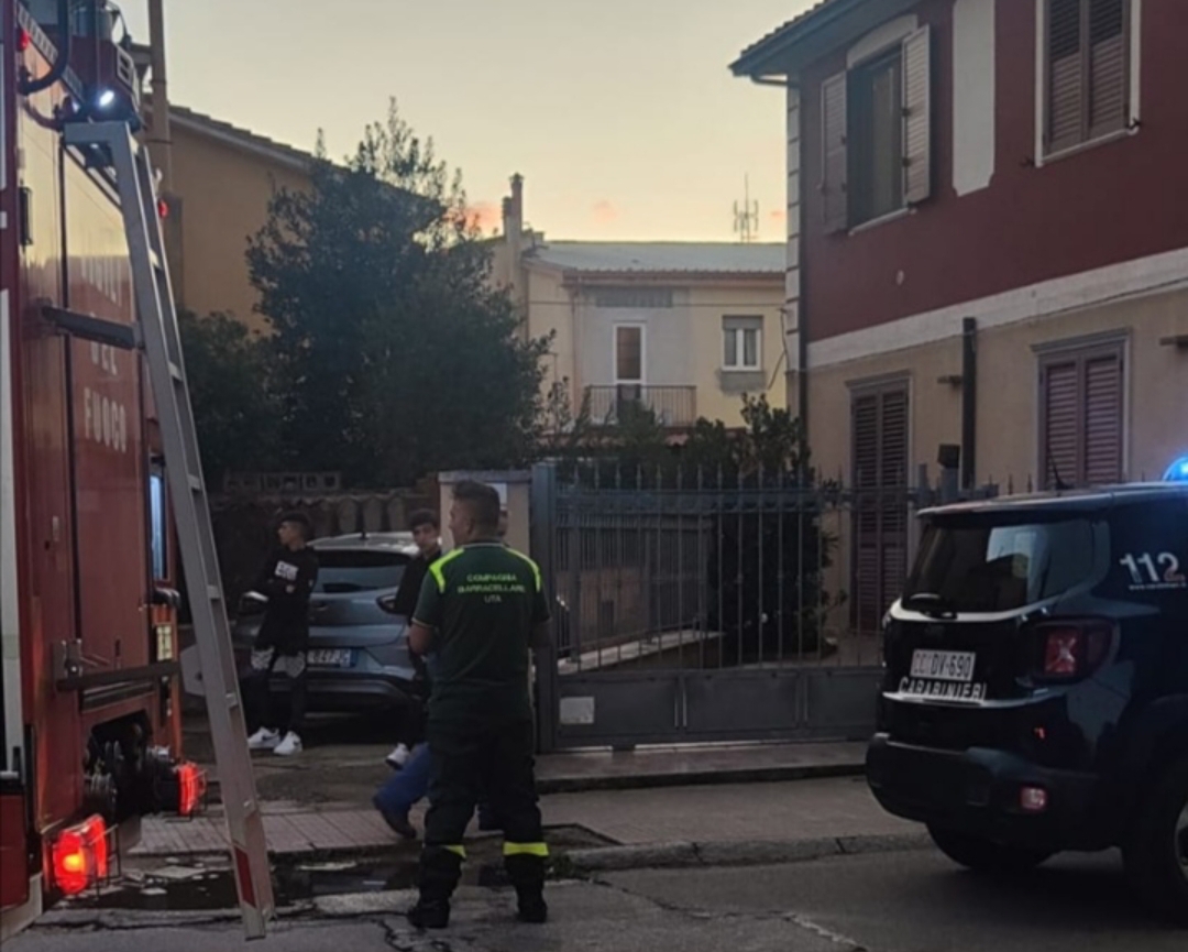 Paura a Uta, appartamento in fiamme: un’anziana salvata dai carabinieri e dai barracelli