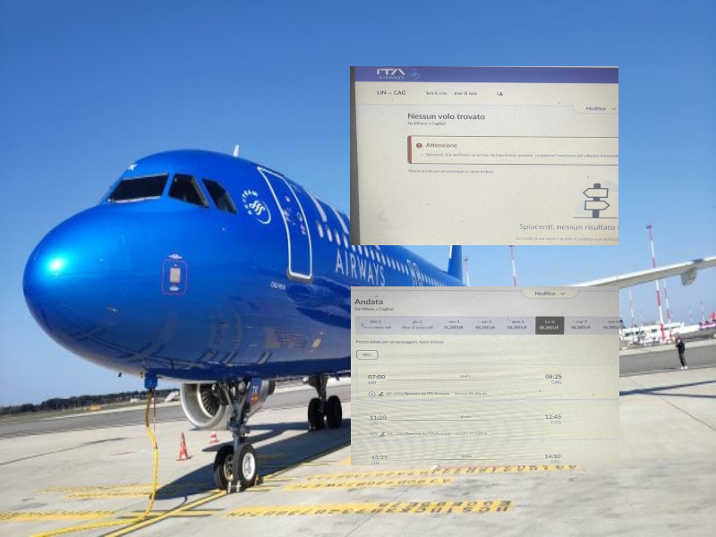 Aerei, salasso di Natale e sardi beffati con Ita: voli sempre sicuri rinunciando alla continuità