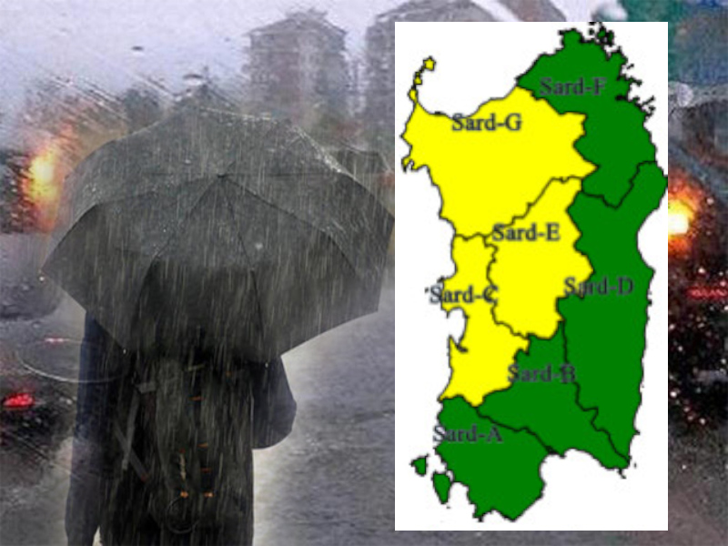 Prime piogge e vento fortissimo su metà Sardegna, scattano le allerte autunnali della protezione civile