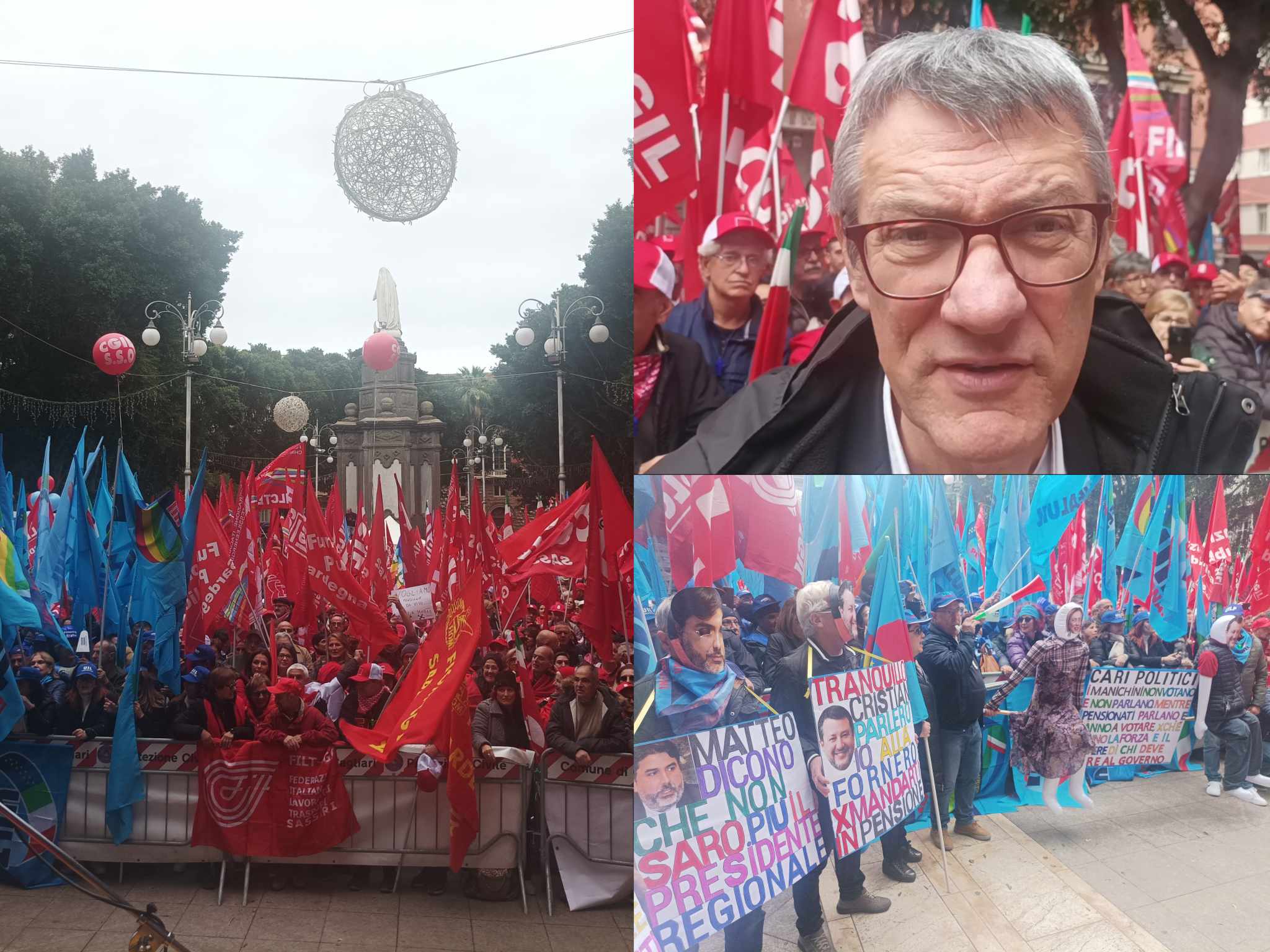Cagliari, in 6mila scioperano con Landini: “Disastri anche in Sardegna dalla sanità alle pensioni”