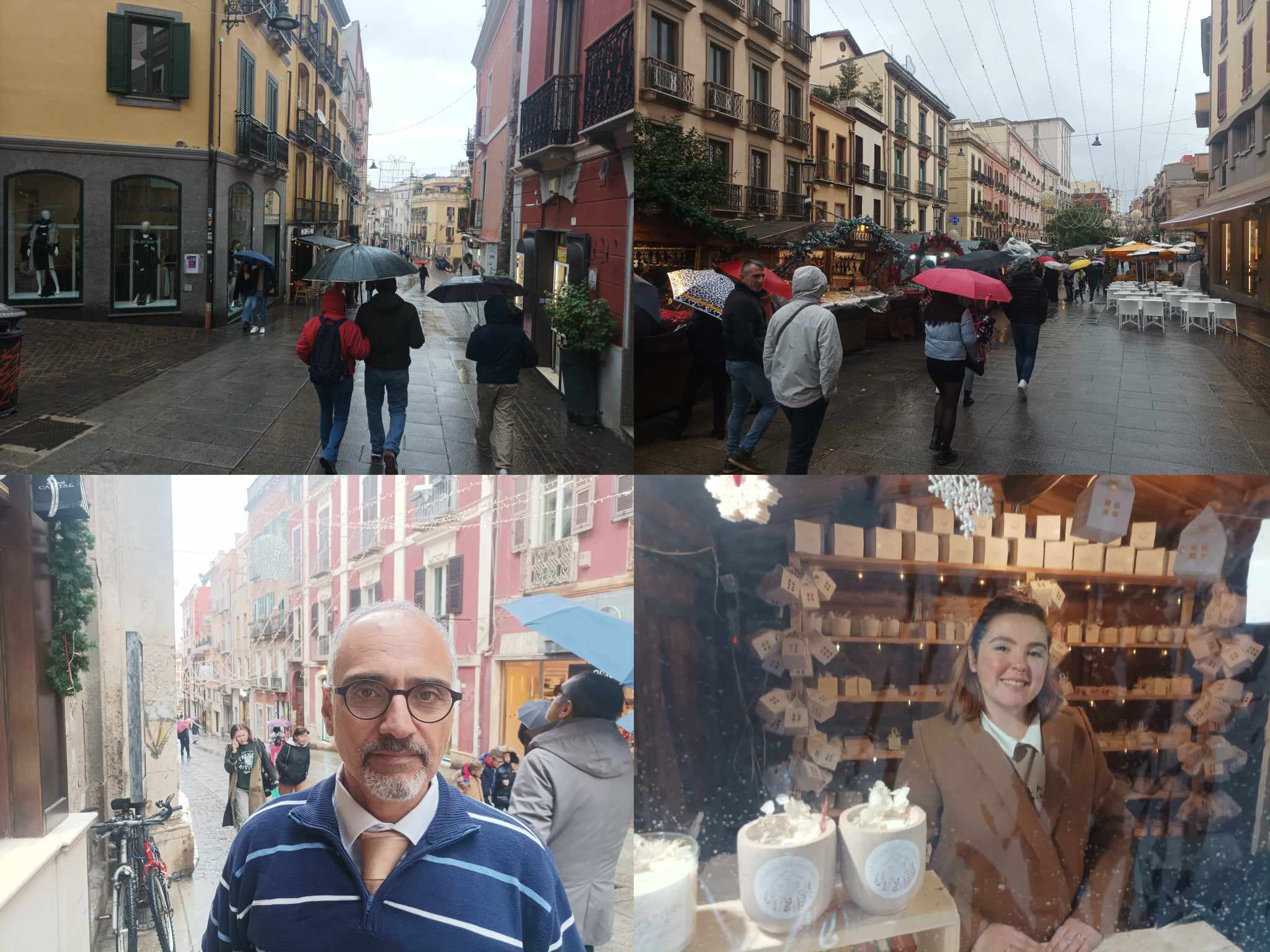 Cagliari, vie dello shopping semipiene nonostante la pioggia: “Ma gli affitti sono alti e vogliamo il bus elettrico”