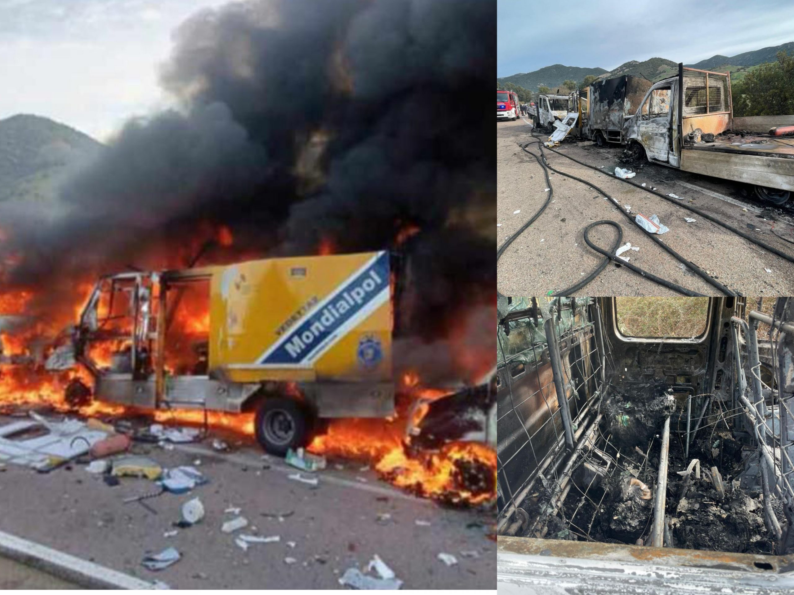 Il camion incendiato, poi la sparatoria per assaltare il portavalori: caccia ai banditi in tutta la Sardegna