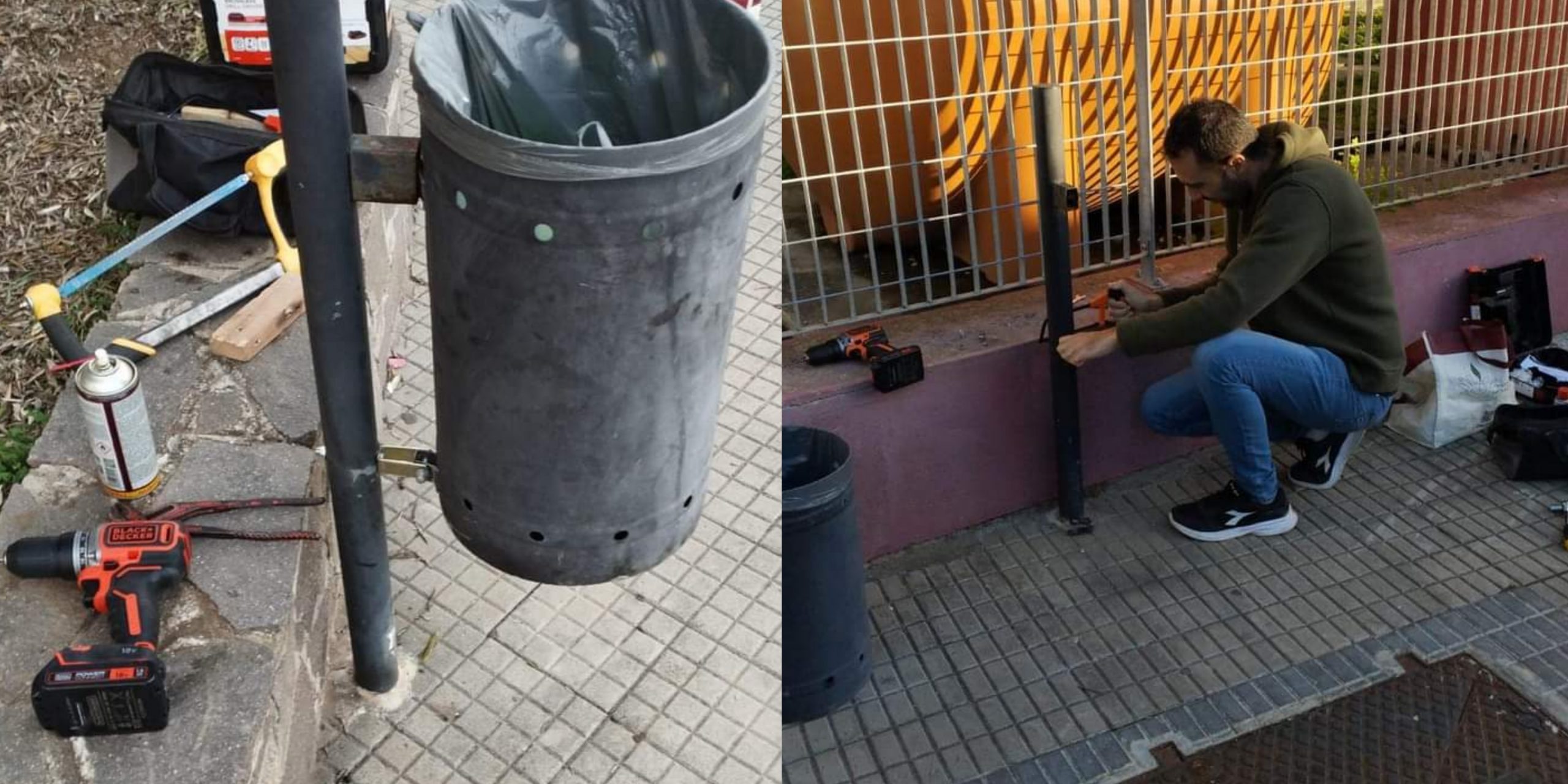 A Decimo i consiglieri amanti del bricolage riparano i cestini dei rifiuti