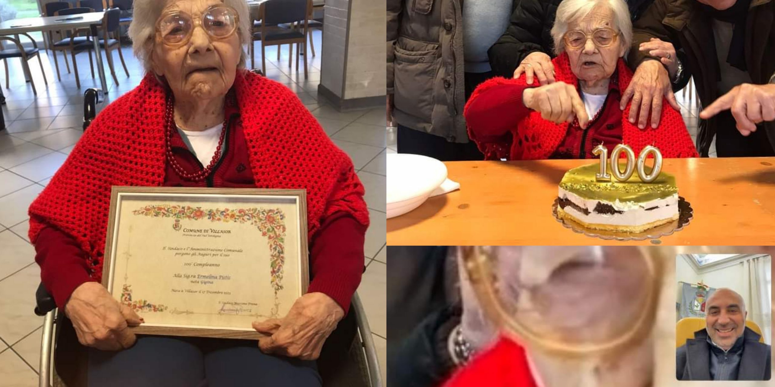 Villasor, auguri in videochiamata alla nuova centenaria Ermelina Pistis