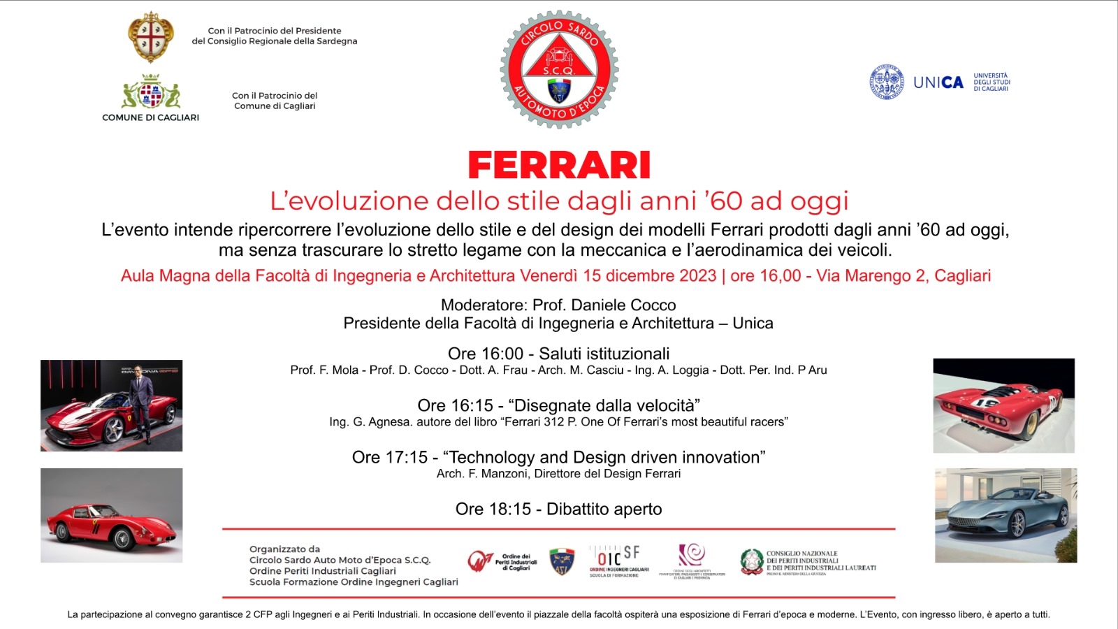 Cagliari, l’evoluzione della Ferrari dagli anni ’60 a oggi: convegno all’Università
