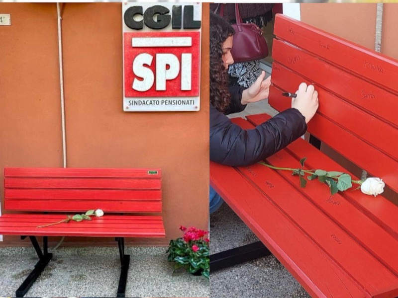 Il Comune di Isili rimuove la panchina rossa contro la violenza sulle donne, la Cgil la salva