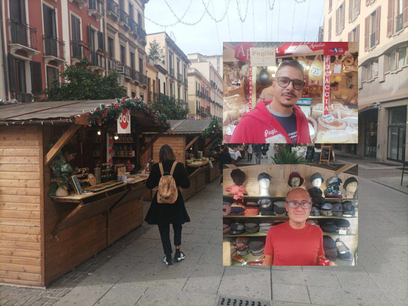 Cagliari, inaugurate le casette di Natale gestite anche da campani e pugliesi: “Speriamo di fare buoni affari”