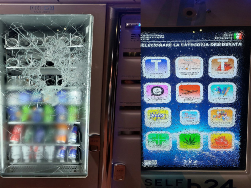 Cagliari, distributore distrutto nel bar di via Alziator: “Un ragazzino ha rubato sigarette elettroniche e snack”