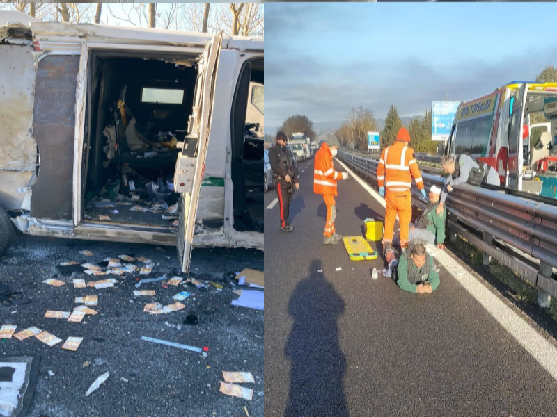 Assalto armato sulla 131 al bivio per Siligo, lunga sparatoria e 5 feriti: banditi in fuga con i soldi