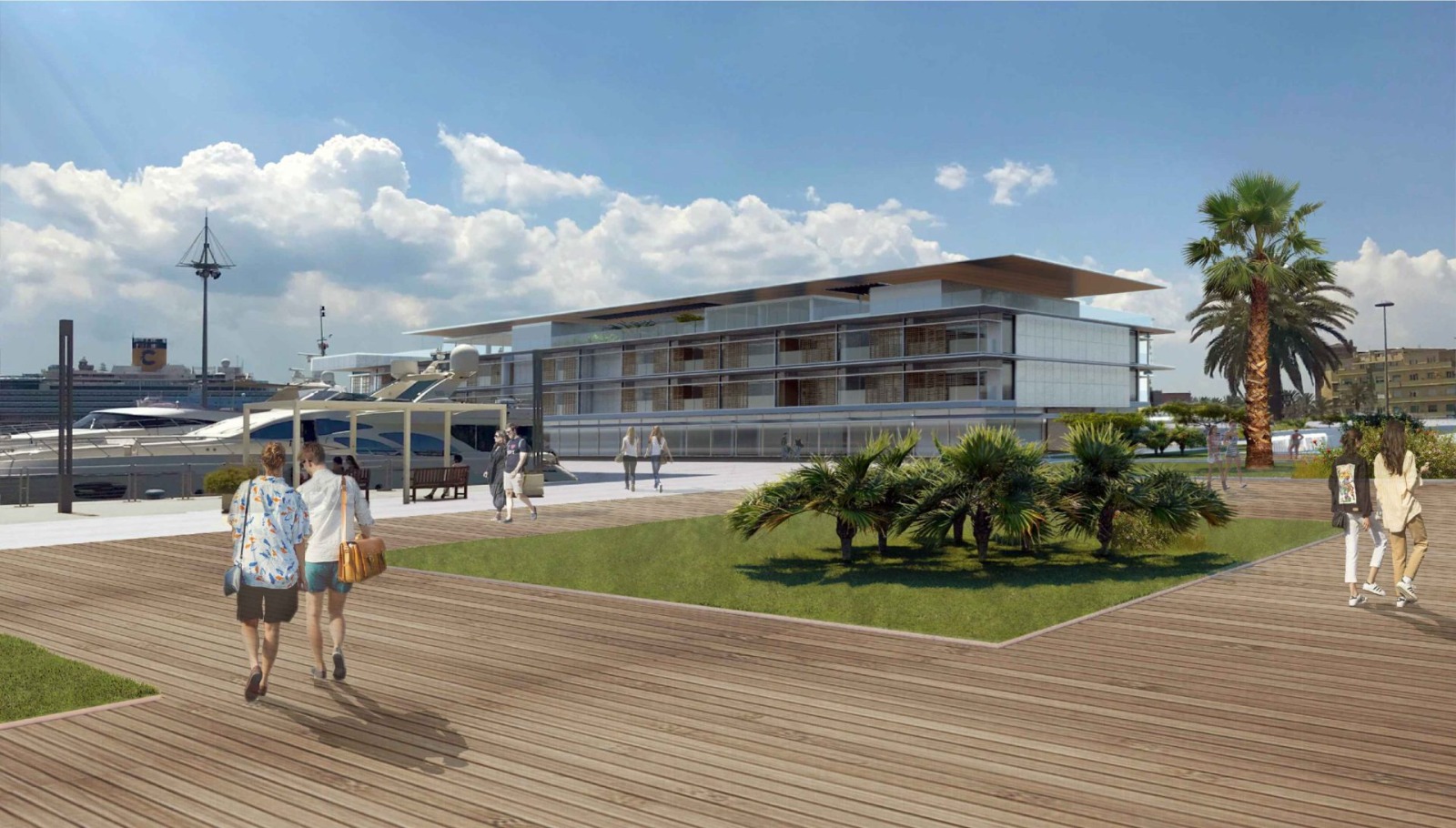 Nel 2026 nuovo porto di Cagliari con hotel extra lusso, maxi yacht e piazza con fontana