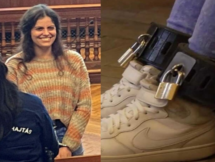 Choc per Ilaria Salis, in tribunale a Budapest con catene e guinzaglio: “Trattata come un animale”