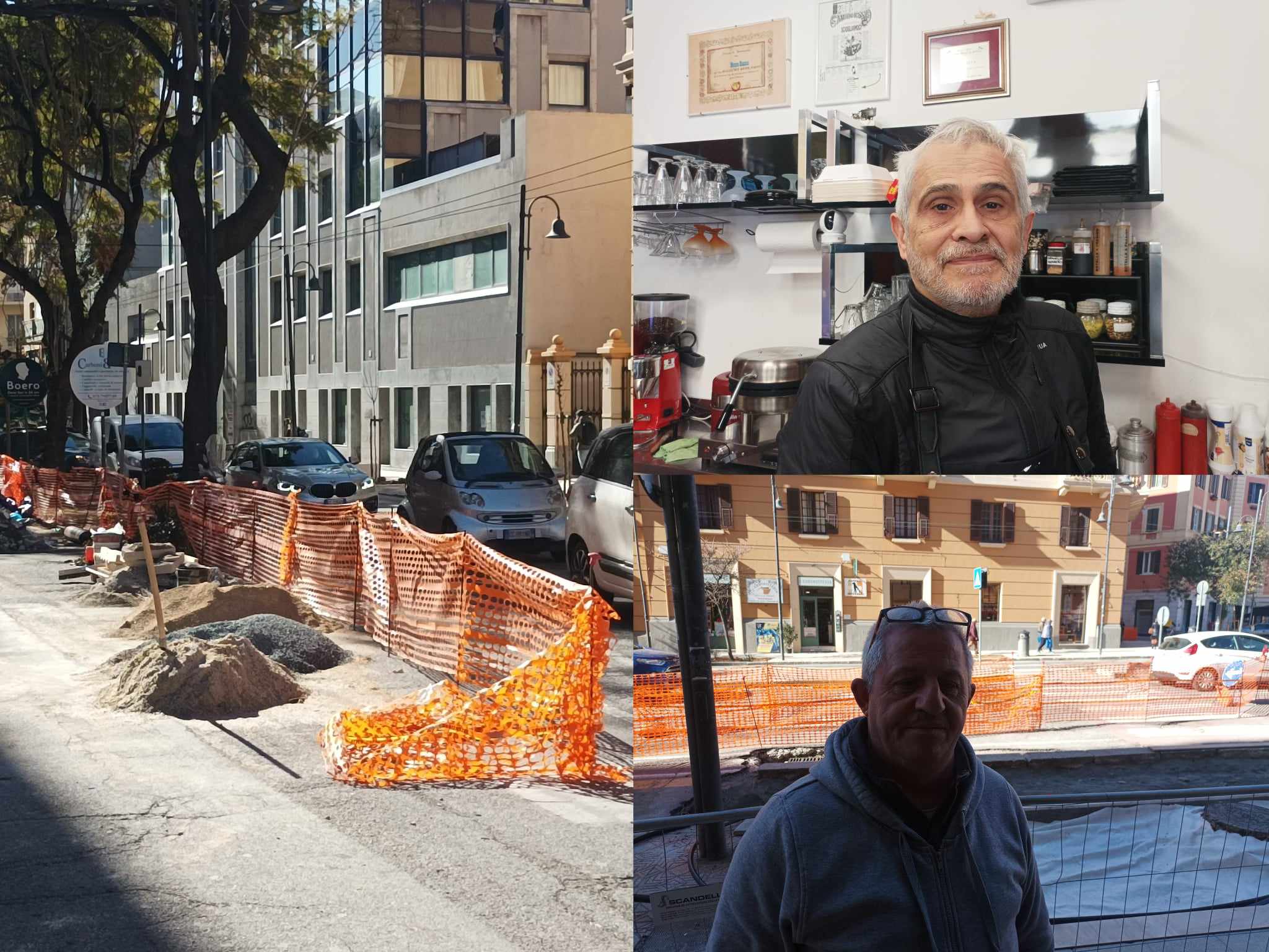 Cagliari, crepe e rotture nella nuova via Dante: “E affari crollati tra meno tavolini e più spazi alle bici”