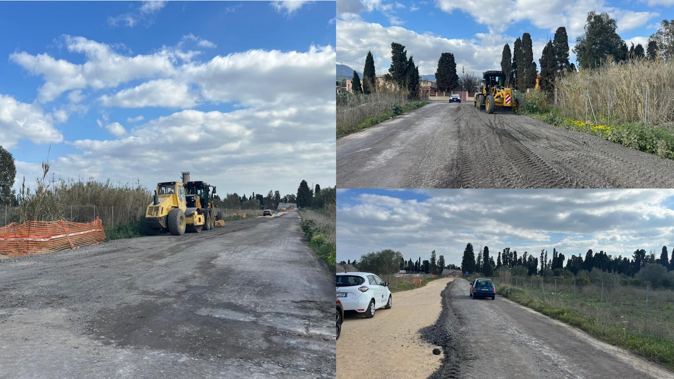 Stop alle buche , ruspe in azione a Capoterra nella strada che collega Rio San Girolamo alla 195