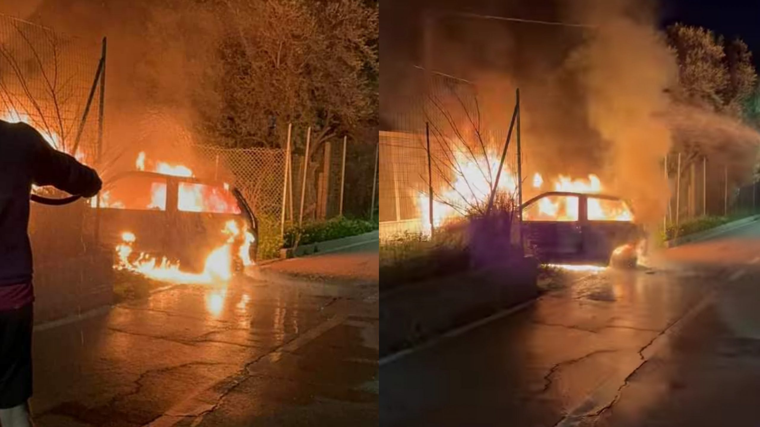 Assemini, auto in fiamme durante la notte: intervengono i residenti