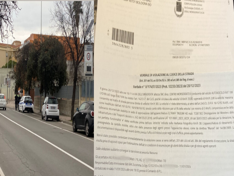 Caos multe a Monserrato, automobilisti furiosi: “Limite di 30 chilometri orari ma il cartello non si vede”