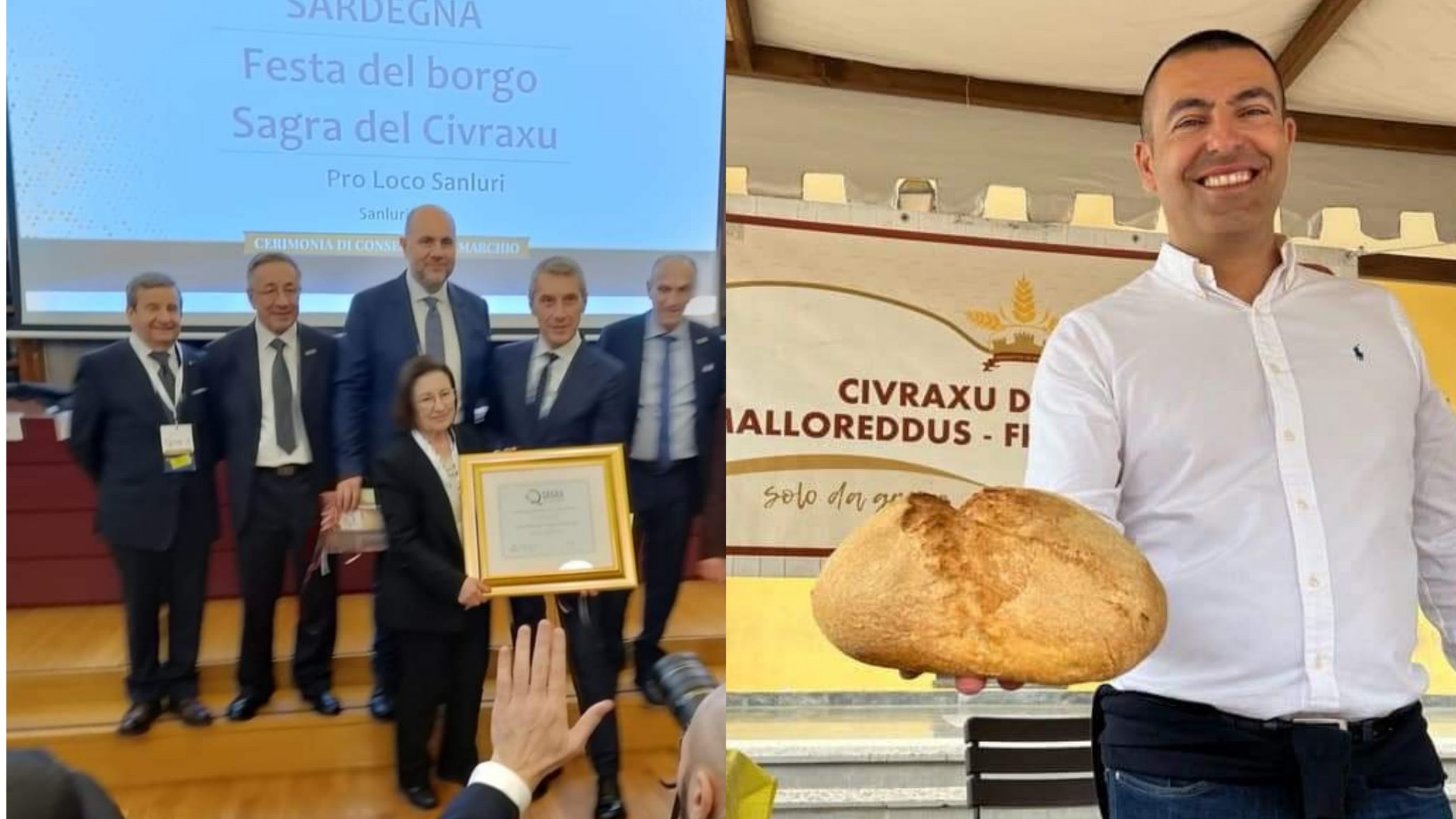 Il civraxiu vola in alto: il pane di Sanluri premiato al Senato
