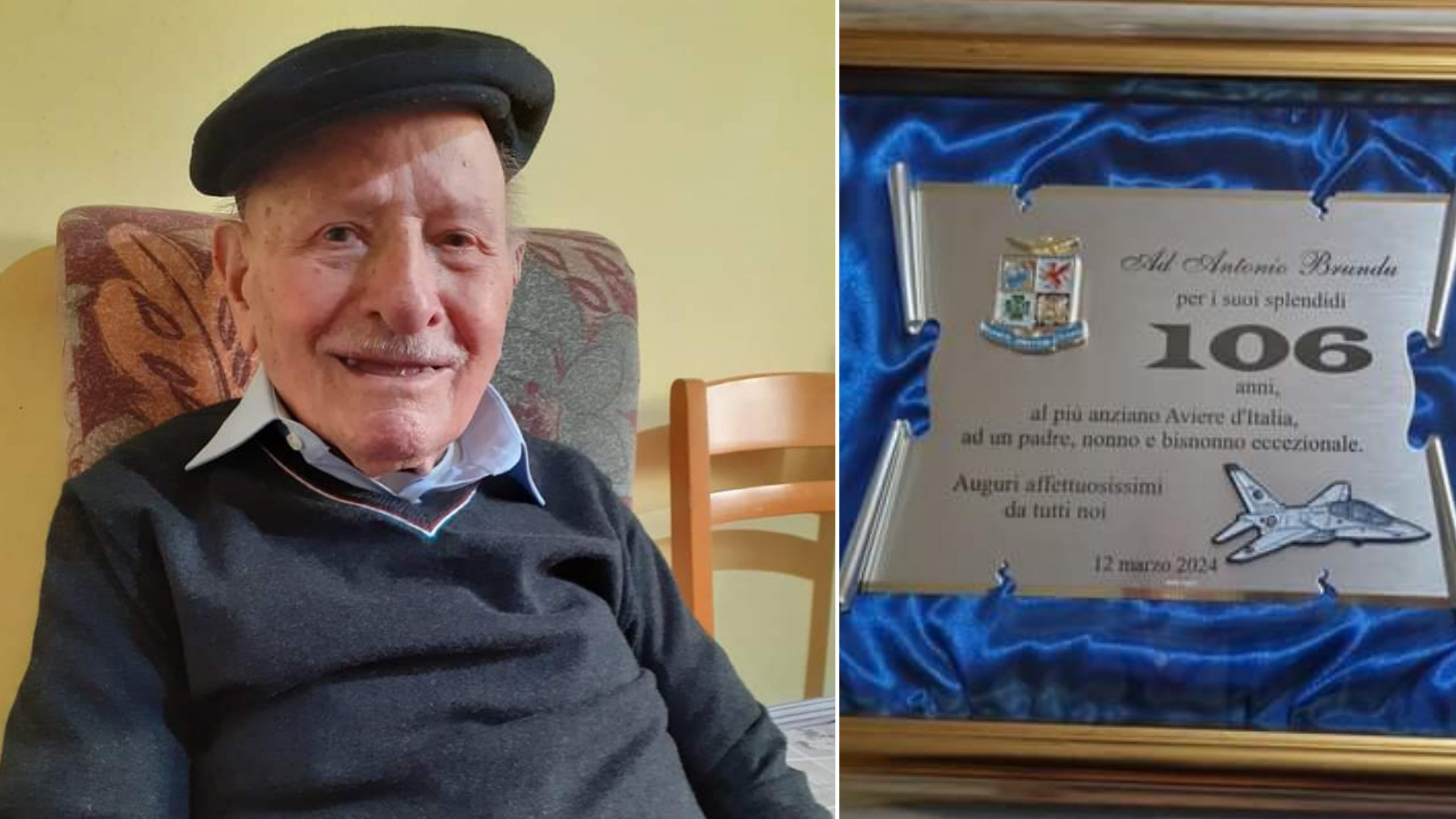 Monserrato festeggia Antonio Brundu, l’aviere più longevo d’Italia: 106 candeline