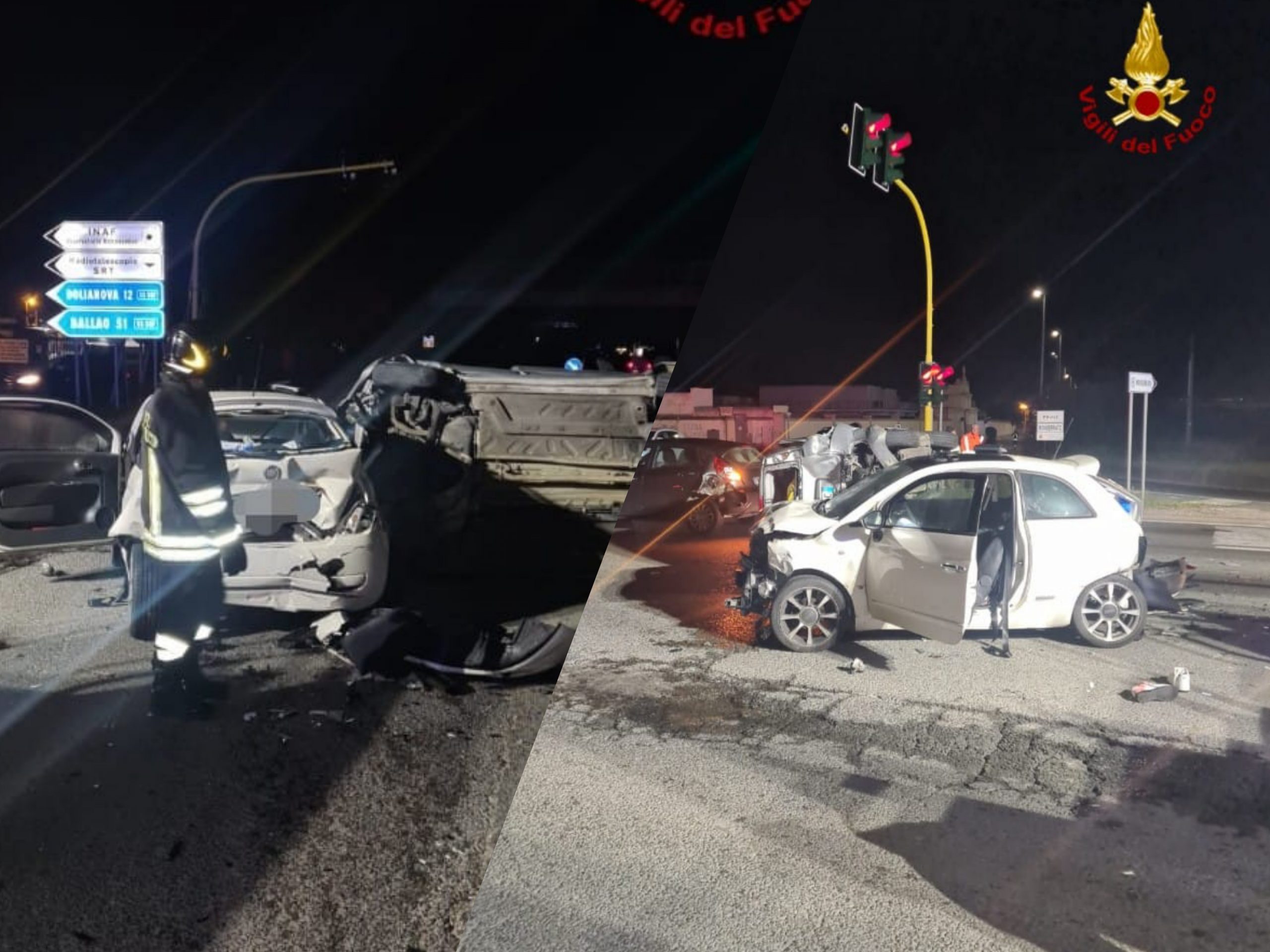 Si schianta contro le auto ferme al semaforo sulla 554: tre feriti, uno è grave