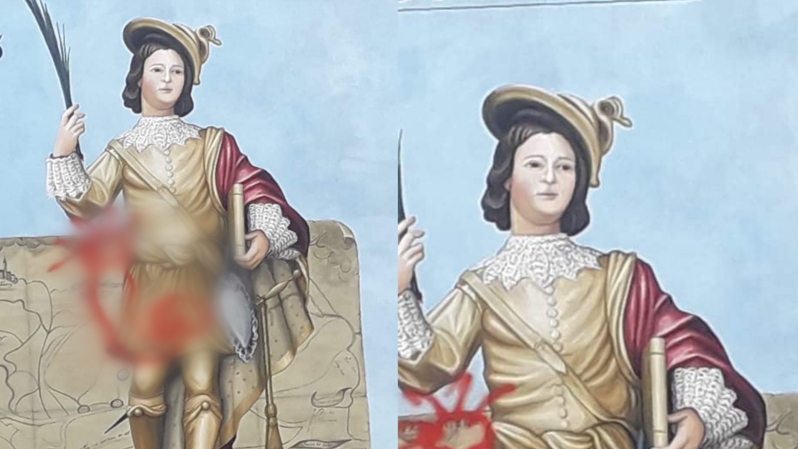 Mandas, oltraggiato il dipinto di San Saturnino