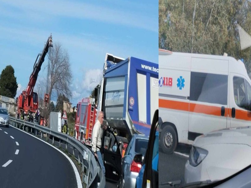 Caos sulla 131 Dir e 554, traffico ko per ore per un rimorchio rovesciato: “Disagi anche per le ambulanze”