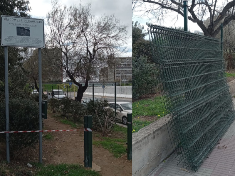 Cagliari, i ladri rubano pezzi della recinzione dell’area cani: “E il Comune fa la scelta assurda di smantellarla tutta”